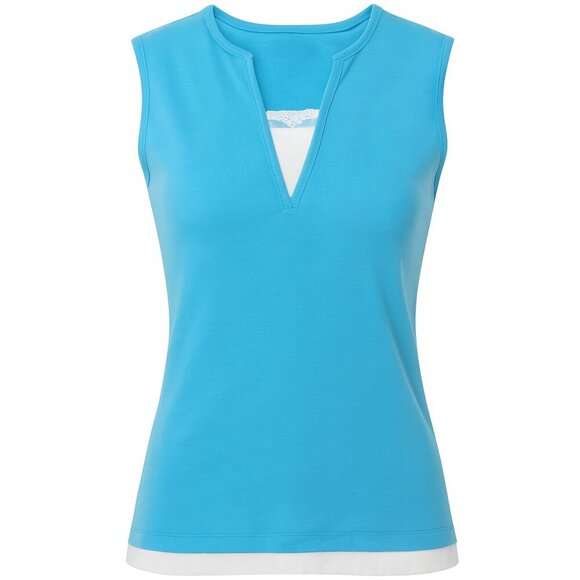 croft & barrow Tops - Croft & Barrow Blue Tank Top Lace Detail Women’s Small